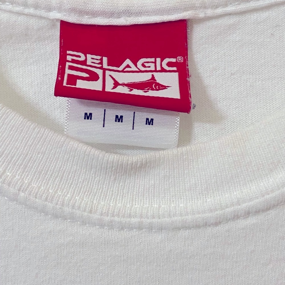 šPelagic White Long Sleeve Tee with Red and Green Accents - Picture 4 of 9